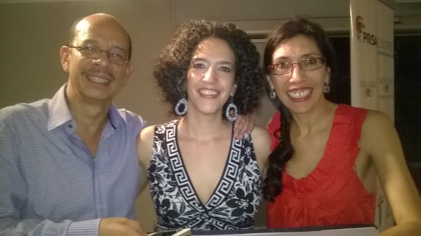 Miguel Huezo-Mixco, María Tenorio y Mildred Largaespada