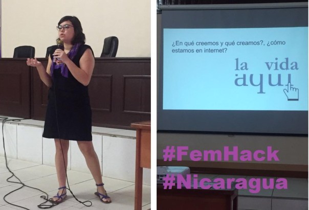 María Martha Escobar, ciberfeminista, durante el #FemHack en Nicaragua, el 6 de junio del 2015.