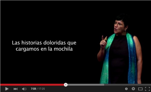 Toma de pantalla del video de la conferencia de la Dra. Martha Cabrera, durante el TedxManagua.